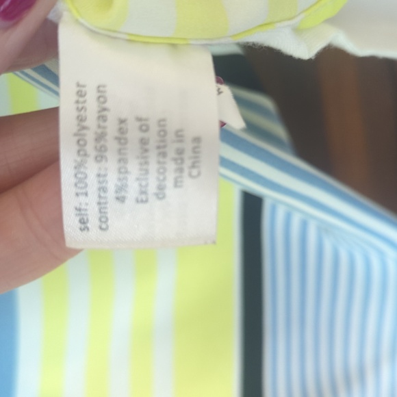 Lane Bryant 14/16 flowy dress top in blue and yellow - Picture 4 of 5